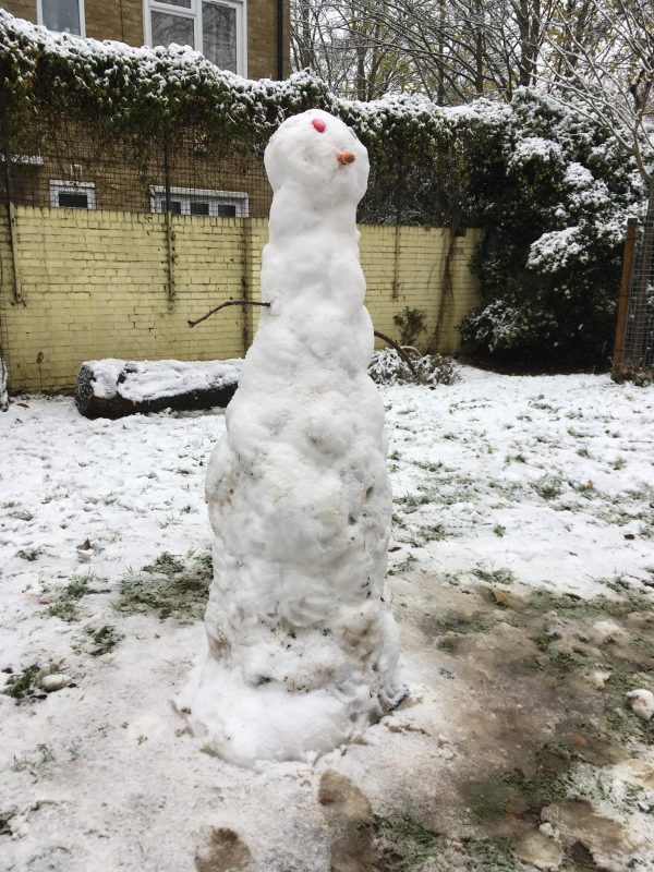 ロンドン 雪 雪だるま