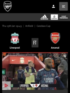 Arsenal player 動画 カラバオカップ